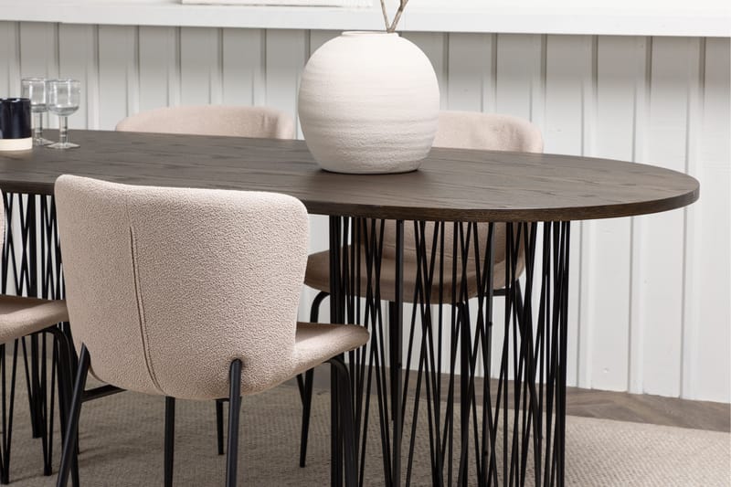 Stone Matgrupp 220 cm Oval med 4 Modesto stolar - Beige - Möbler - Bord & matgrupp - Matgrupp