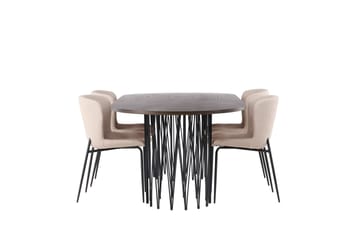 Stone Matgrupp 220 cm Oval med 4 Modesto stolar - Beige - Möbler - Bord & matgrupp - Matgrupp