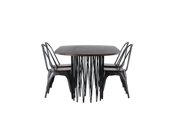 Stone Matgrupp 220 cm Oval med 4 Tempe stolar - Mocca - Möbler - Bord & matgrupp - Matgrupp