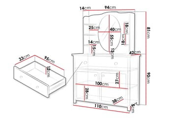 Storys Sminkbord 110x42 cm - Vit - Möbler - Bord & matgrupp - Sminkbord & toalettbord