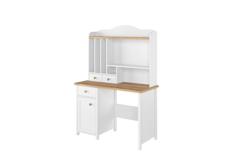 Storys Sminkbord 110x52 cm med Förvaring och Lådor i Trä, Vit