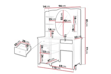 Storys Sminkbord 110x52 cm - Vit - Möbler - Bord & matgrupp - Sminkbord & toalettbord