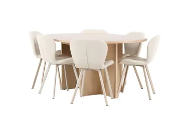 Strada Matbord 120 cm Rektangulär med 6 Lilja Matstol - Möbler - Bord & matgrupp - Matgrupp