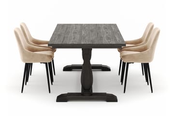 Suzon Matgrupp 200x100cm med 4 Alsarp Matstolar - Brun - Möbler - Bord & matgrupp - Matgrupp