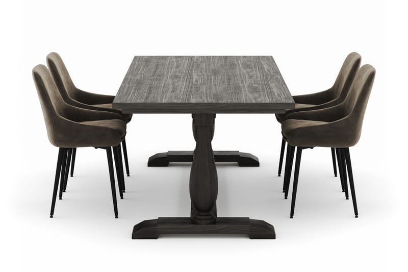 Suzon Matgrupp 200x100cm med 4 Alsarp Matstolar - Brun - Möbler - Bord & matgrupp - Matgrupp