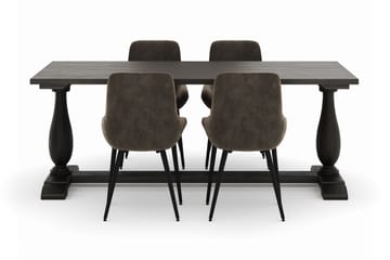 Suzon Matgrupp 200x100cm med 4 Alsarp Matstolar - Brun - Möbler - Bord & matgrupp - Matgrupp