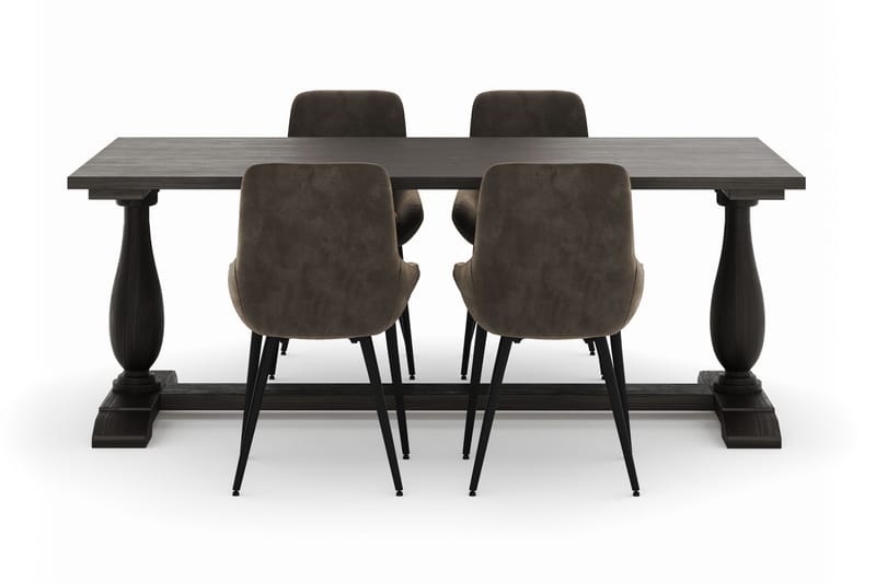 Suzon Matgrupp 200x100cm med 4 Alsarp Matstolar - Brun - Möbler - Bord & matgrupp - Matgrupp