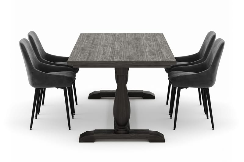 Suzon Matgrupp 200x100cm med 4 Alsarp Matstolar - Brun - Möbler - Bord & matgrupp - Matgrupp