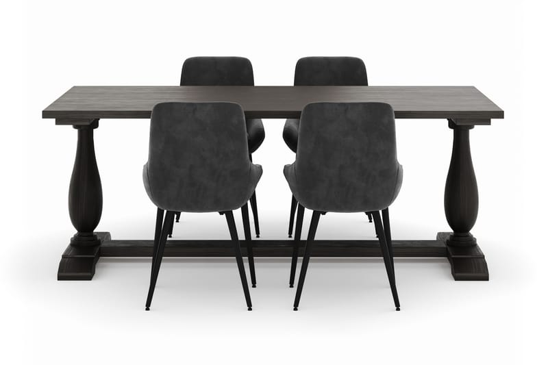 Suzon Matgrupp 200x100cm med 4 Alsarp Matstolar - Brun - Möbler - Bord & matgrupp - Matgrupp