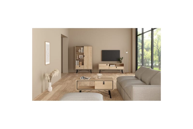 Tadami Rektangulärt Soffbord med Låda 102 cm i Trä - Beige - Möbler - Bord & matgrupp - Soffbord
