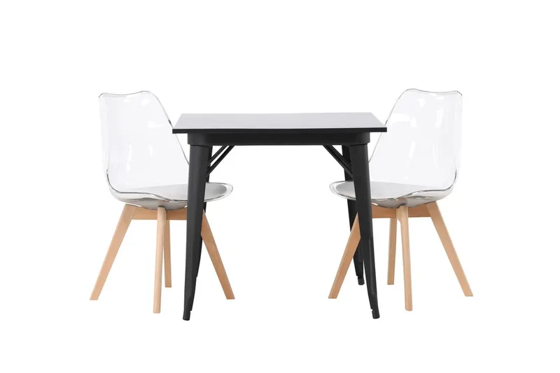 Tempe Matbord 80 cm med 2 Edvin Matstol