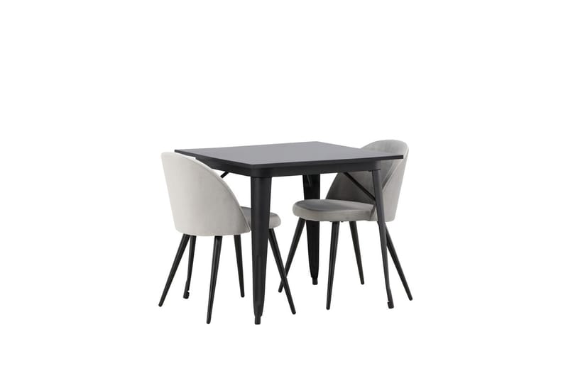 Tempe Matbord 80 cm med 2 Velvet Köksstol Sammet - Möbler - Bord & matgrupp - Matgrupp