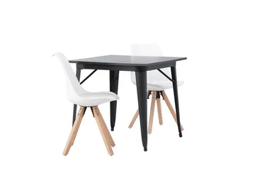 Tempe Matbord 80 cm med 2 Zeno Matstol - Möbler - Bord & matgrupp - Matgrupp