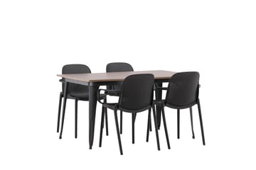 Tempe Matgrupp 140 cm Rektangulär med 4 Baltimore stolar - Svart - Möbler - Bord & matgrupp - Matgrupp