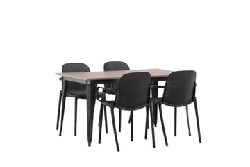 Tempe Matgrupp 140 cm Rektangulär med 4 Baltimore stolar - Svart - Möbler - Bord & matgrupp - Matgrupp