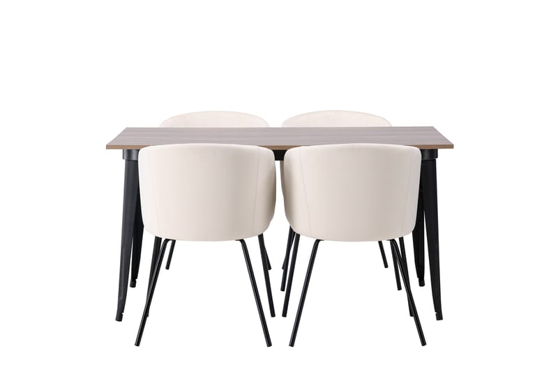 Tempe Matgrupp 140 cm Rektangulär med 4 Berit stolar - Beige - Möbler - Bord & matgrupp - Matgrupp