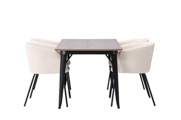 Tempe Matgrupp 140 cm Rektangulär med 4 Berit stolar - Beige - Möbler - Bord & matgrupp - Matgrupp