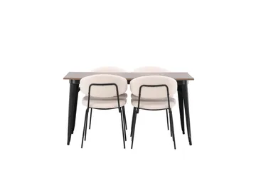 Tempe Matgrupp 140 cm Rektangulär med 4 Chico Stolar - Valnöt - Möbler - Bord & matgrupp - Matgrupp