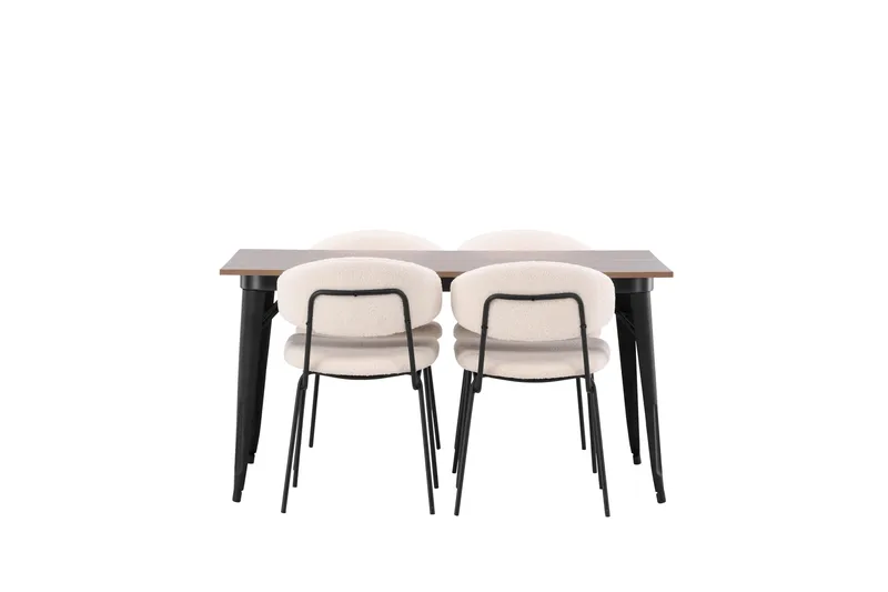 Tempe Matgrupp 140 cm Rektangulär med 4 Chico Stolar - Valnöt - Möbler - Bord & matgrupp - Matgrupp