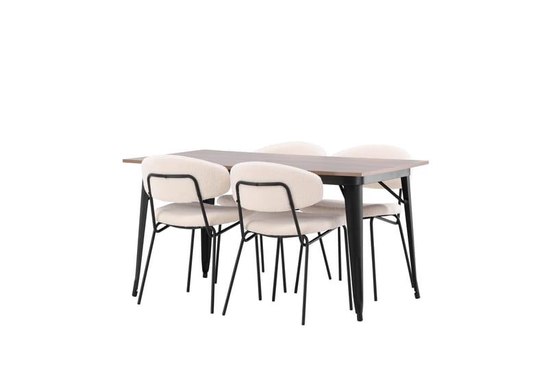 Tempe Matgrupp 140 cm Rektangulär med 4 Chico Stolar - Valnöt - Möbler - Bord & matgrupp - Matgrupp