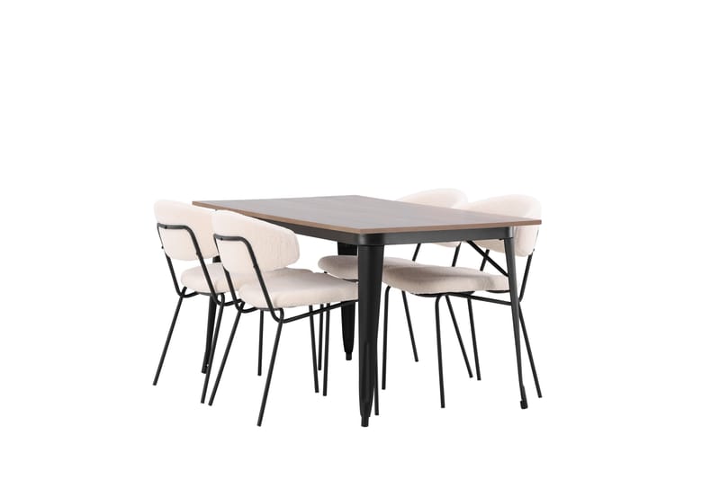 Tempe Matgrupp 140 cm Rektangulär med 4 Chico Stolar - Valnöt - Möbler - Bord & matgrupp - Matgrupp