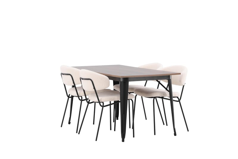 Tempe Matgrupp 140 cm Rektangulär med 4 Chico Stolar - Valnöt - Möbler - Bord & matgrupp - Matgrupp