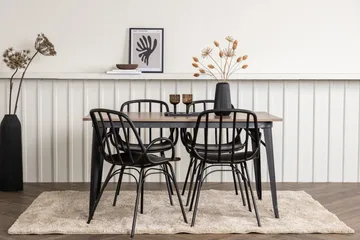 Tempe Matgrupp 140 cm Rektangulär med 4 Dyrön stolar - Svart - Möbler - Bord & matgrupp - Matgrupp