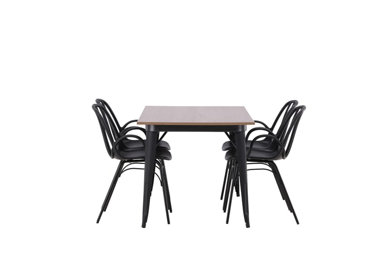 Tempe Matgrupp 140 cm Rektangulär med 4 Dyrön stolar - Svart - Möbler - Bord & matgrupp - Matgrupp