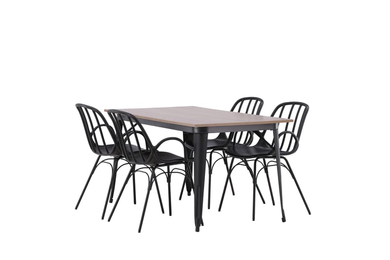 Tempe Matgrupp 140 cm Rektangulär med 4 Dyrön stolar - Svart - Möbler - Bord & matgrupp - Matgrupp