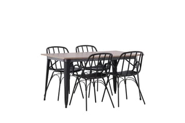 Tempe Matgrupp 140 cm Rektangulär med 4 Dyrön stolar - Svart - Möbler - Bord & matgrupp - Matgrupp