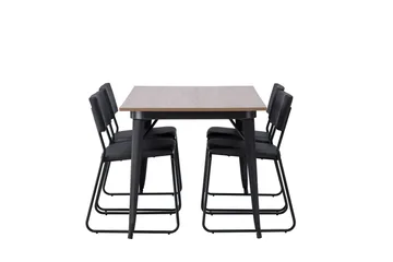 Tempe Matgrupp 140 cm Rektangulär med 4 Kenth Stolar - Svart - Möbler - Bord & matgrupp - Matgrupp