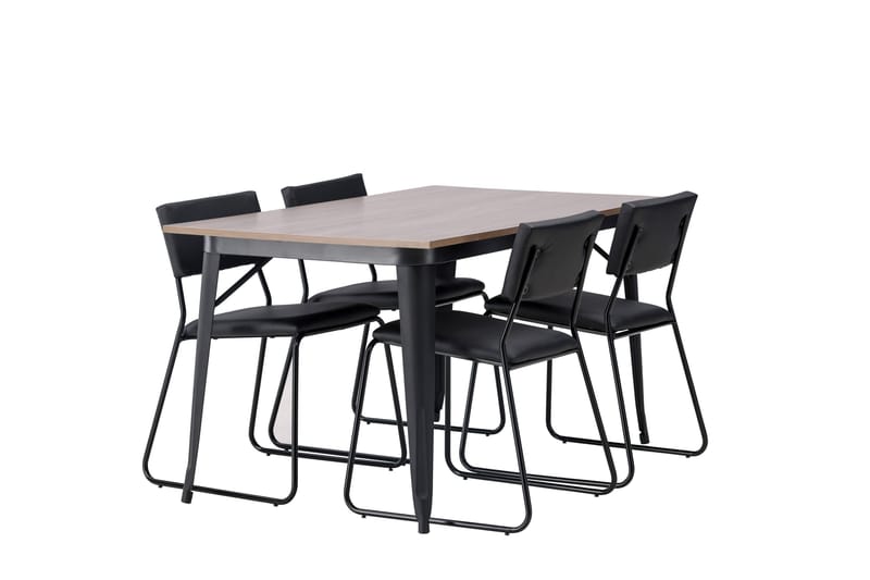 Tempe Matgrupp 140 cm Rektangulär med 4 Kenth Stolar - Svart - Möbler - Bord & matgrupp - Matgrupp