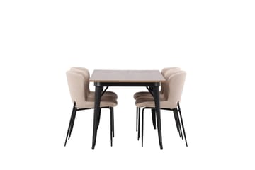 Tempe Matgrupp 140 cm Rektangulär med 4 Modesto stolar - Beige - Möbler - Bord & matgrupp - Matgrupp