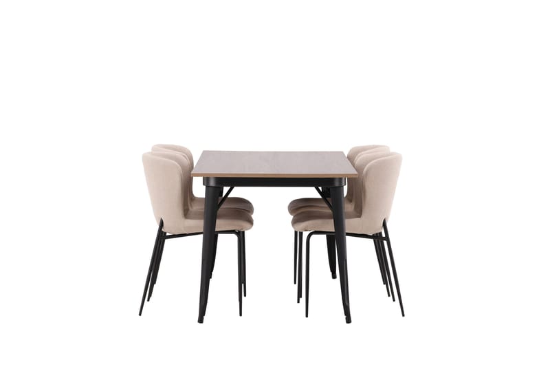 Tempe Matgrupp 140 cm Rektangulär med 4 Modesto stolar - Beige - Möbler - Bord & matgrupp - Matgrupp