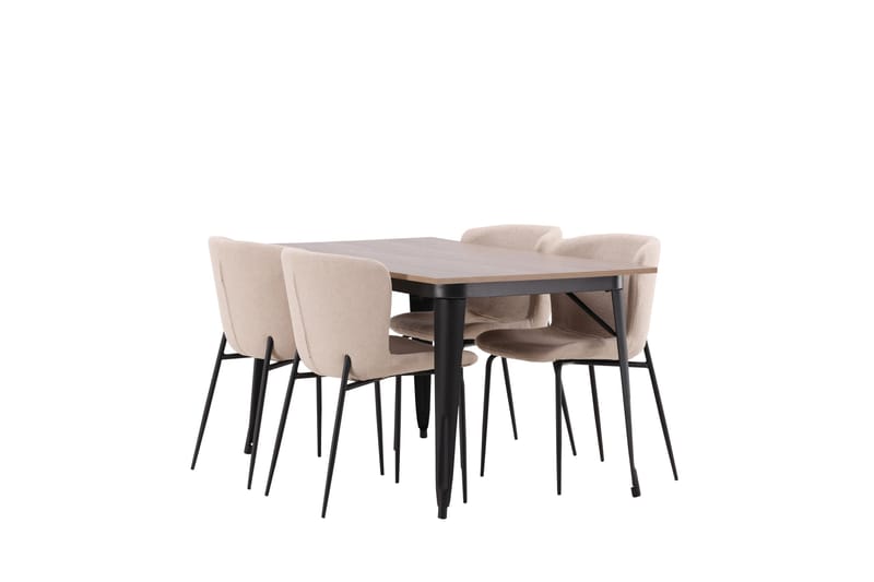 Tempe Matgrupp 140 cm Rektangulär med 4 Modesto stolar - Beige - Möbler - Bord & matgrupp - Matgrupp