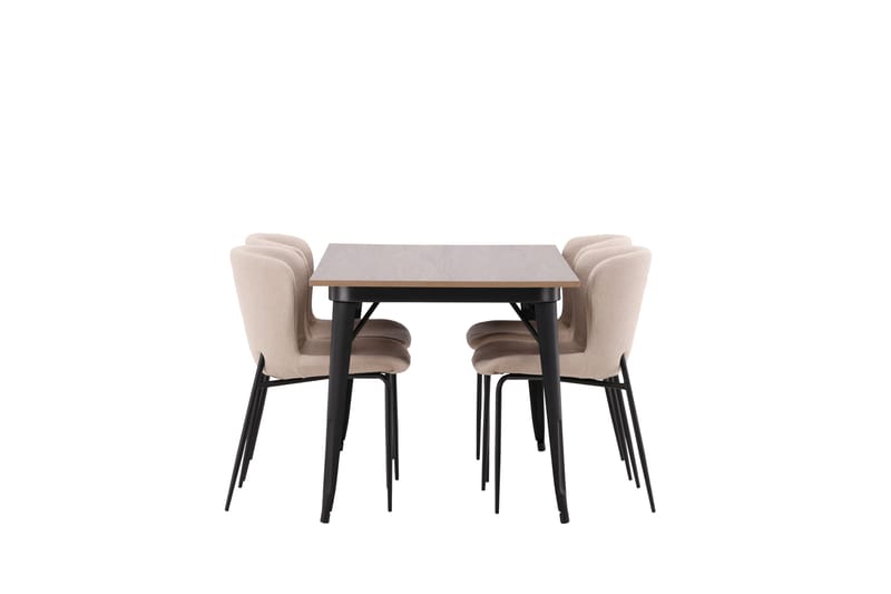 Tempe Matgrupp 140 cm Rektangulär med 4 Modesto stolar - Beige - Möbler - Bord & matgrupp - Matgrupp