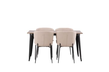 Tempe Matgrupp 140 cm Rektangulär med 4 Modesto stolar - Beige - Möbler - Bord & matgrupp - Matgrupp