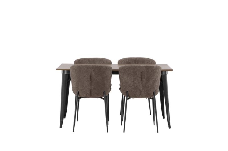 Tempe Matgrupp 140 cm Rektangulär med 4 Modesto stolar - Mörkgrå - Möbler - Bord & matgrupp - Matgrupp