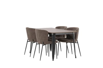Tempe Matgrupp 140 cm Rektangulär med 4 Modesto stolar - Mörkgrå - Möbler - Bord & matgrupp - Matgrupp