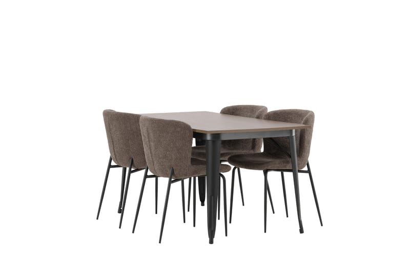 Tempe Matgrupp 140 cm Rektangulär med 4 Modesto stolar - Mörkgrå - Möbler - Bord & matgrupp - Matgrupp