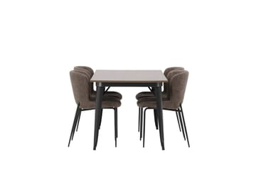 Tempe Matgrupp 140 cm Rektangulär med 4 Modesto stolar - Mörkgrå - Möbler - Bord & matgrupp - Matgrupp