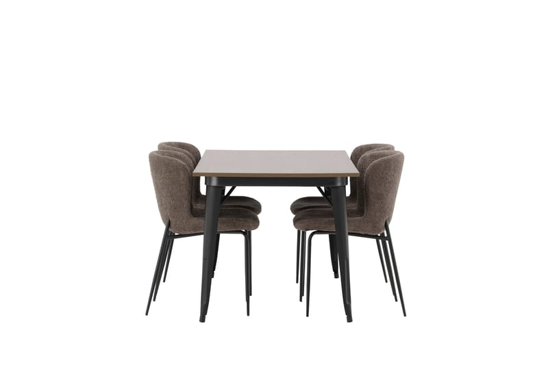 Tempe Matgrupp 140 cm Rektangulär med 4 Modesto stolar - Mörkgrå - Möbler - Bord & matgrupp - Matgrupp