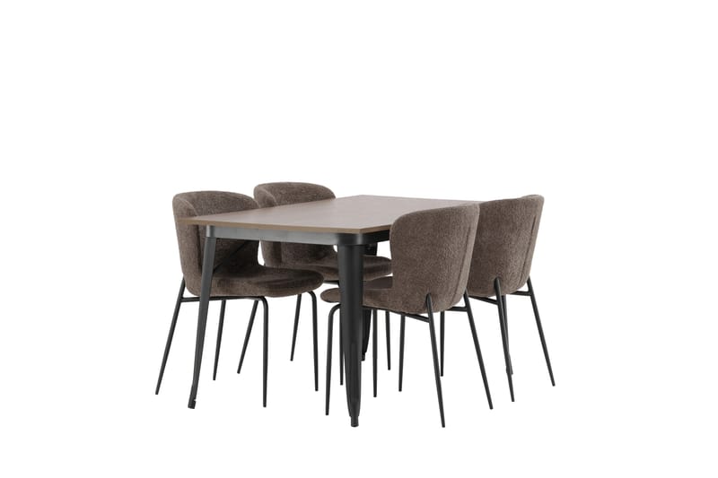 Tempe Matgrupp 140 cm Rektangulär med 4 Modesto stolar - Mörkgrå - Möbler - Bord & matgrupp - Matgrupp