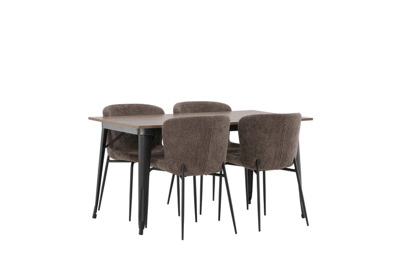 Tempe Matgrupp 140 cm Rektangulär med 4 Modesto stolar - Mörkgrå - Möbler - Bord & matgrupp - Matgrupp