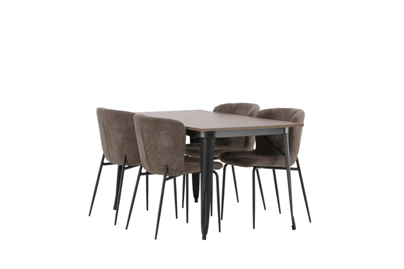 Tempe Matgrupp 140 cm Rektangulär med 4 Modesto stolar - Mörkgrå - Möbler - Bord & matgrupp - Matgrupp