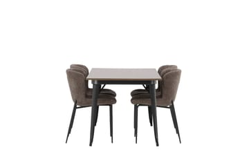 Tempe Matgrupp 140 cm Rektangulär med 4 Modesto stolar - Mörkgrå - Möbler - Bord & matgrupp - Matgrupp