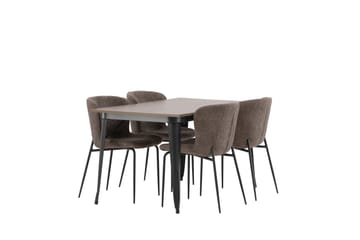 Tempe Matgrupp 140 cm Rektangulär med 4 Modesto stolar - Mörkgrå - Möbler - Bord & matgrupp - Matgrupp
