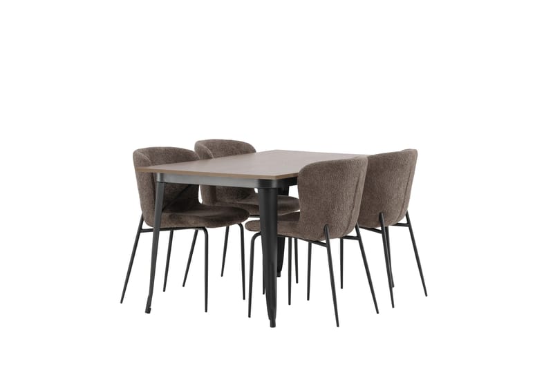 Tempe Matgrupp 140 cm Rektangulär med 4 Modesto stolar - Mörkgrå - Möbler - Bord & matgrupp - Matgrupp