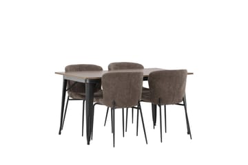 Tempe Matgrupp 140 cm Rektangulär med 4 Modesto stolar - Mörkgrå - Möbler - Bord & matgrupp - Matgrupp