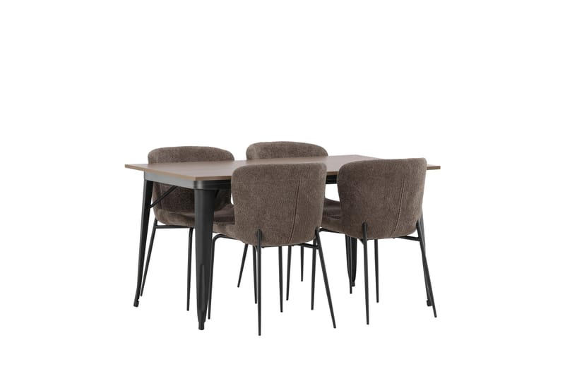 Tempe Matgrupp 140 cm Rektangulär med 4 Modesto stolar - Mörkgrå - Möbler - Bord & matgrupp - Matgrupp